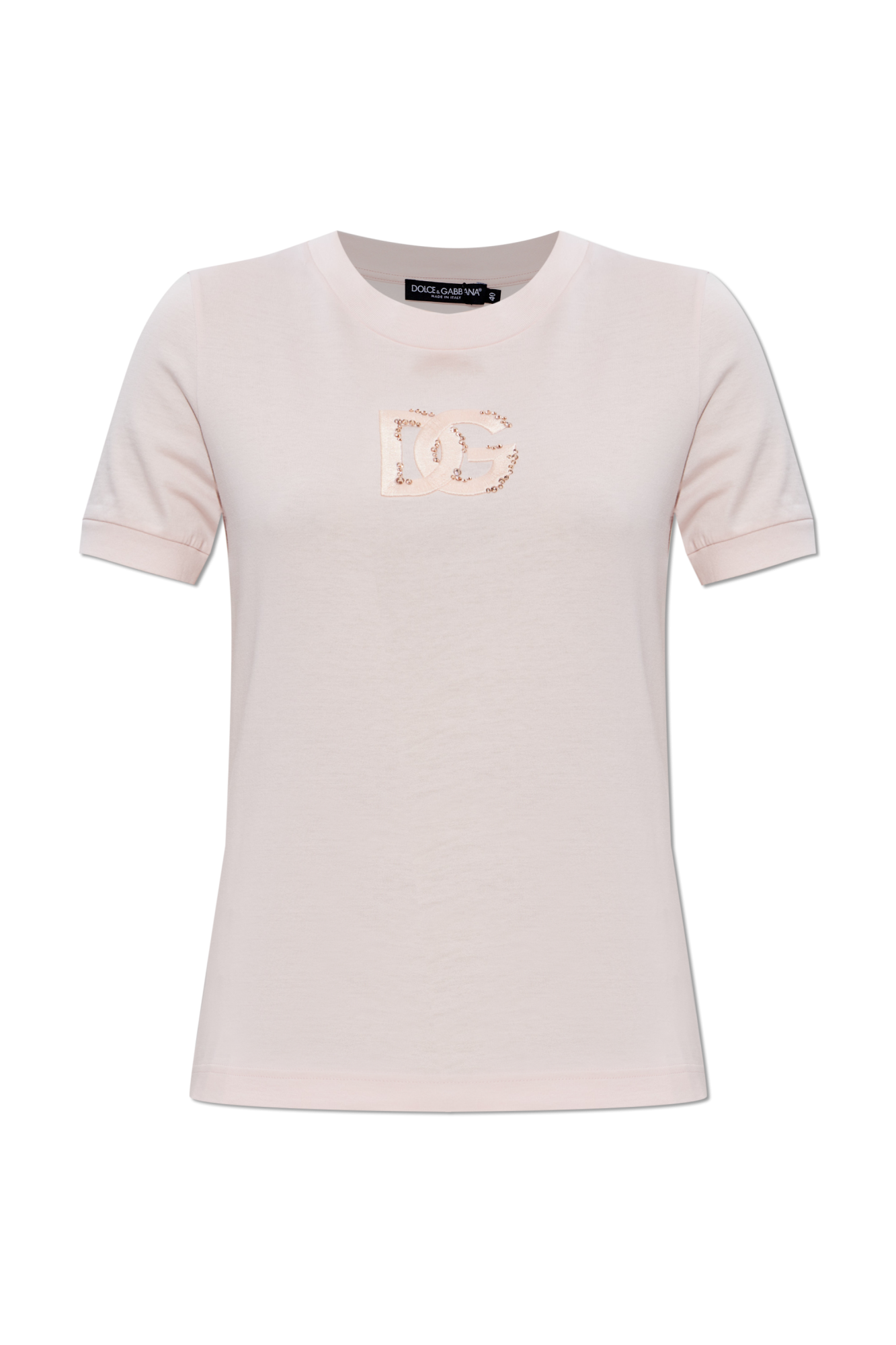 Pink T-shirt with a shimmering logo Dolce & Gabbana - Vitkac France